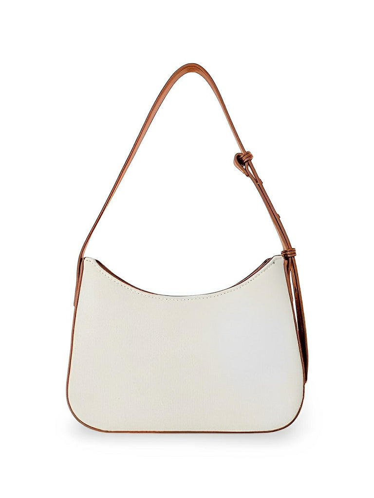 Sac à main épaule en toile, design minimaliste, bandoulière ajustable, fermeture zippée, modèle Clara - Sac à main - Camel
