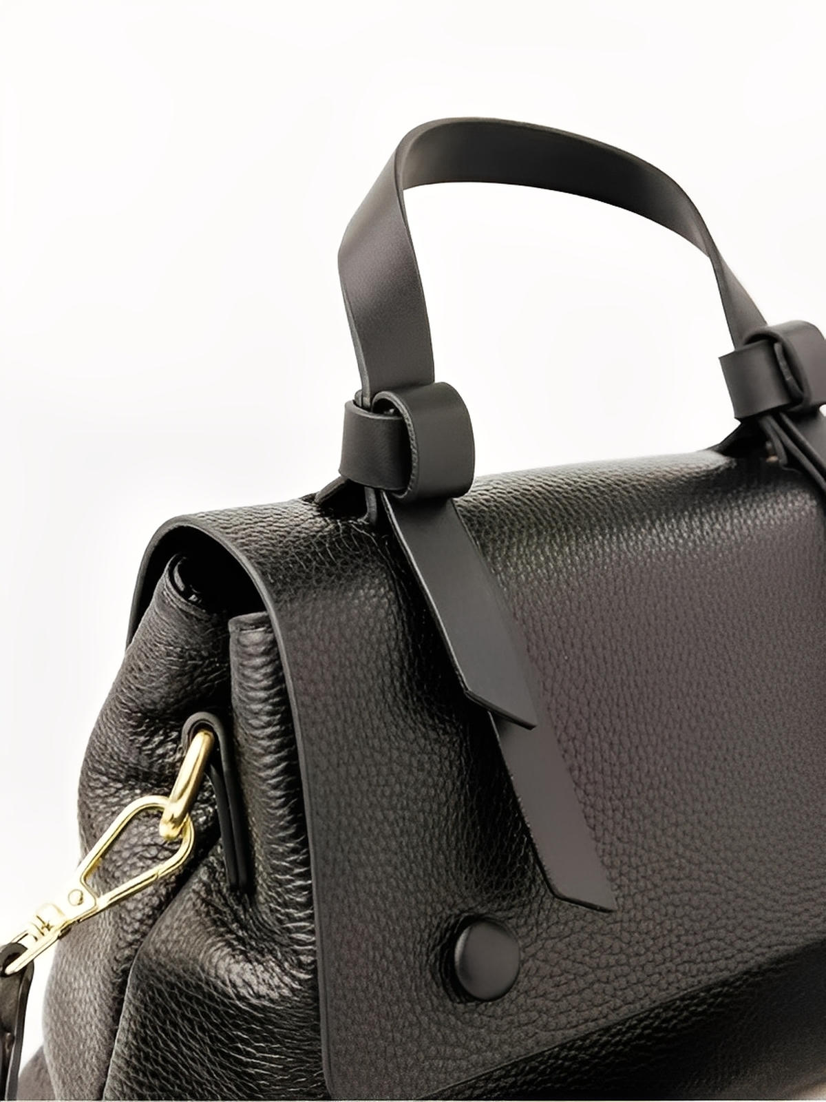 Sac à main femme en cuir, sac bandoulière tendance, petit sac porté main, chic et moderne, modèle Parvati - Sac à main - Noir