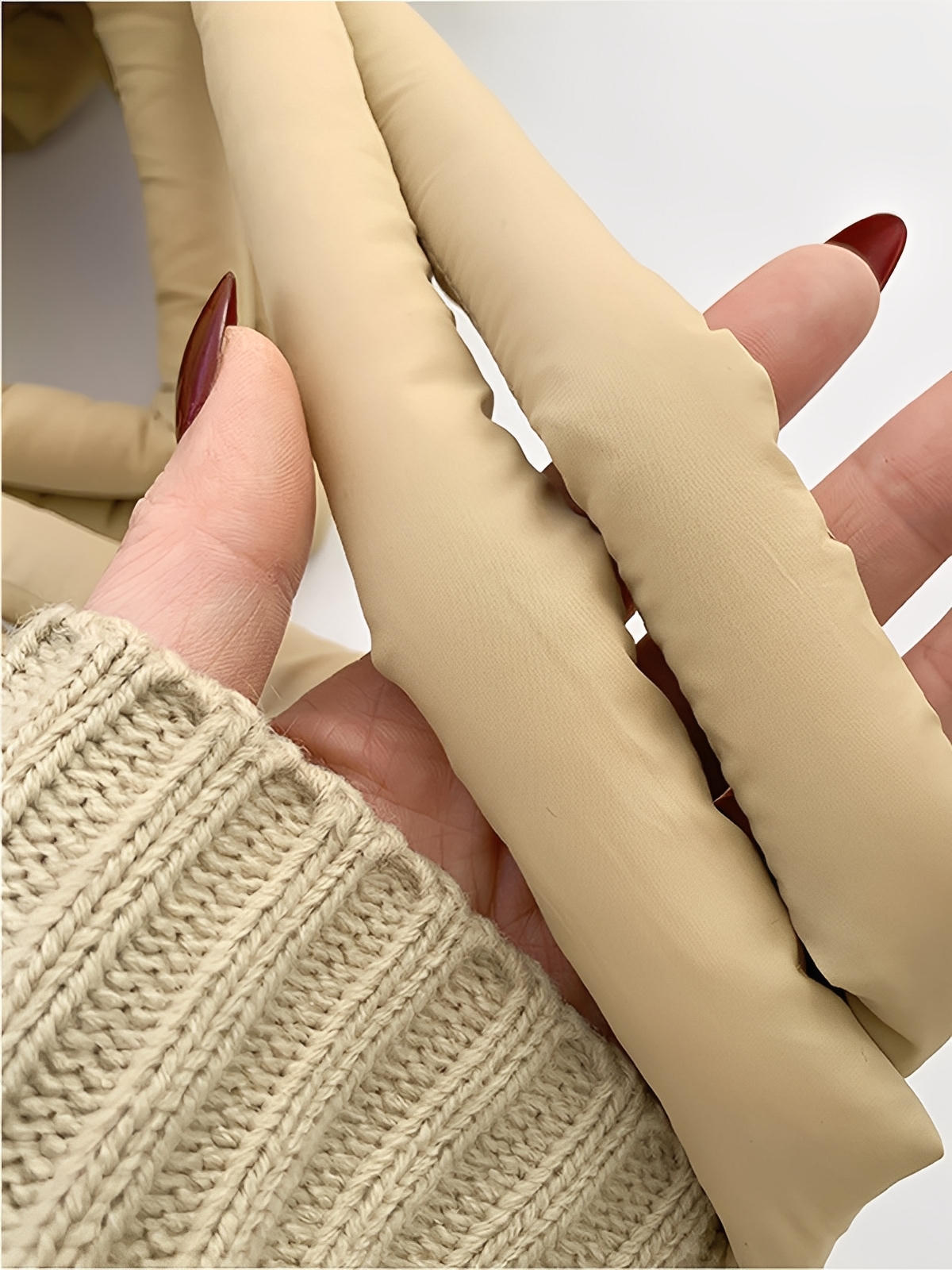 Sac à main matelassé oversize, sac cabas doudoune, fourré léger, sac épaule mode, sac shopping rembourré, modèle Solann - Sac à main - Beige