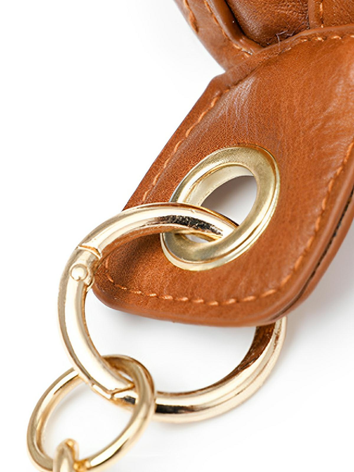 Sac banane femme rétro, simili vegan, bandoulière chaîne, compact et pratique, idéal pour le quotidien, modèle Tonyah - Sacoche - Marron