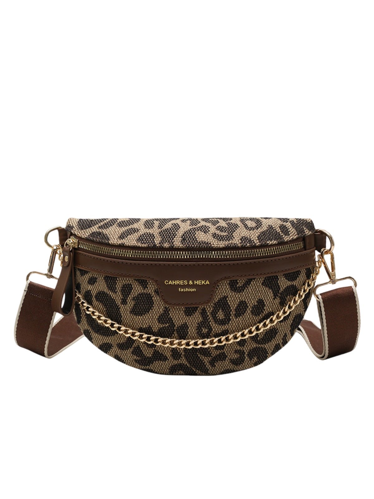 Sac banane léopard femme, sac ceinture imprimé, sac bandoulière tendance, sac à main compact, sacoche chic, Avoye - Sacoche - Marron