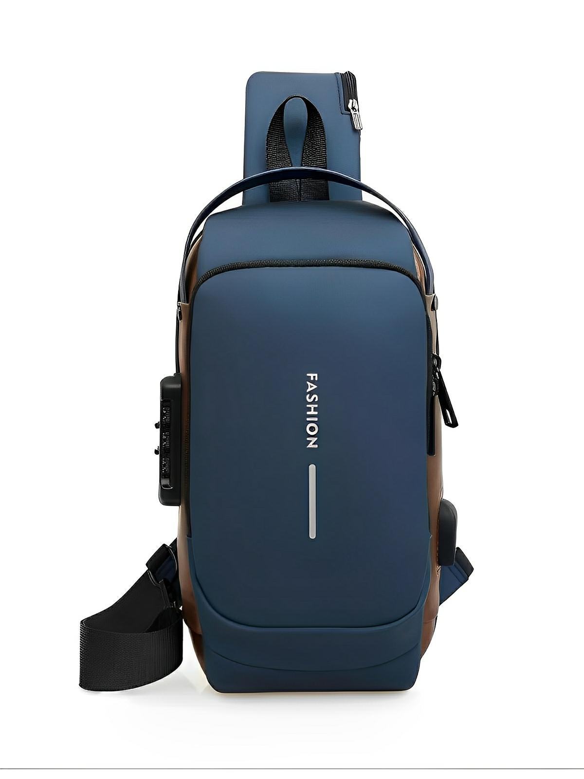 Sac bandoulière antivol compacte et urbain, avec port USB - Sacoche - Bleu