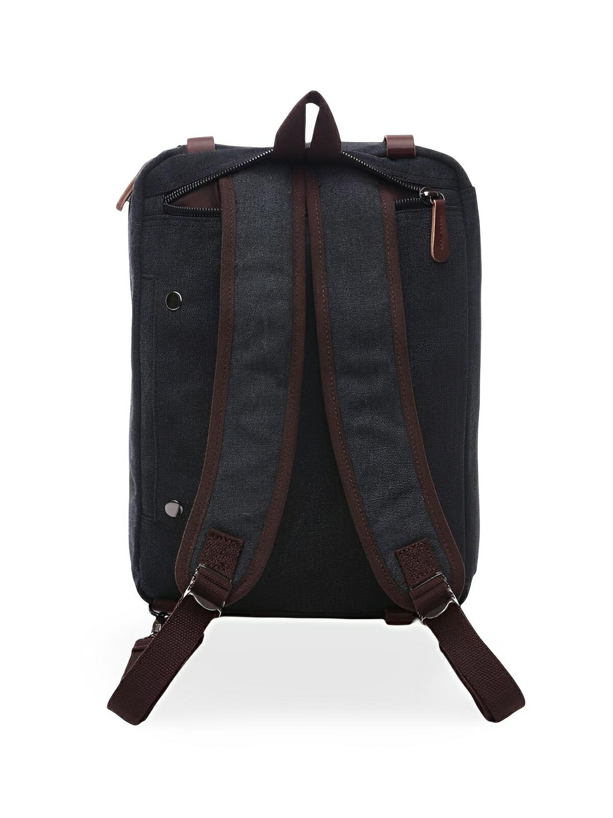 Sac bandoulière convertible en sac à dos, style business en toile canvas, multi - poches, modèle Nolan - Sac Bandoulière - Gris foncé
