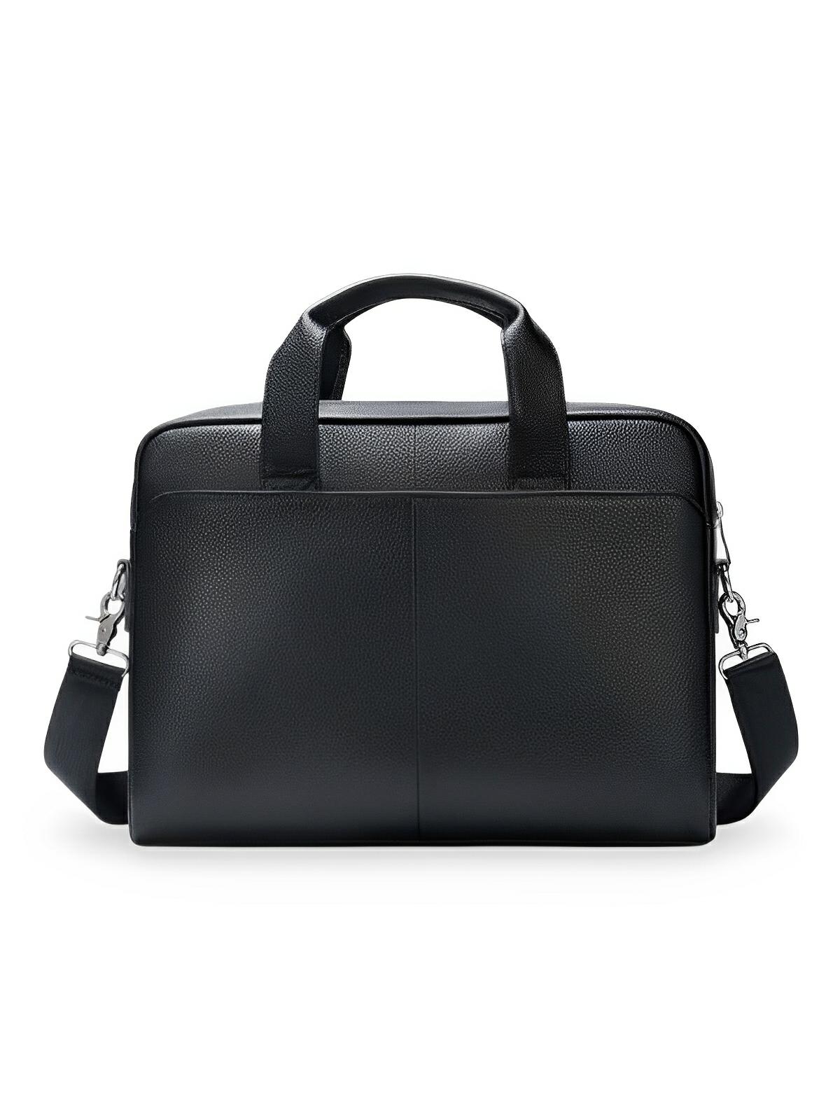 Sac bandoulière en cuir, pour homme, format A4, multi - poches, modèle Fadri - Sac Bandoulière - Noir