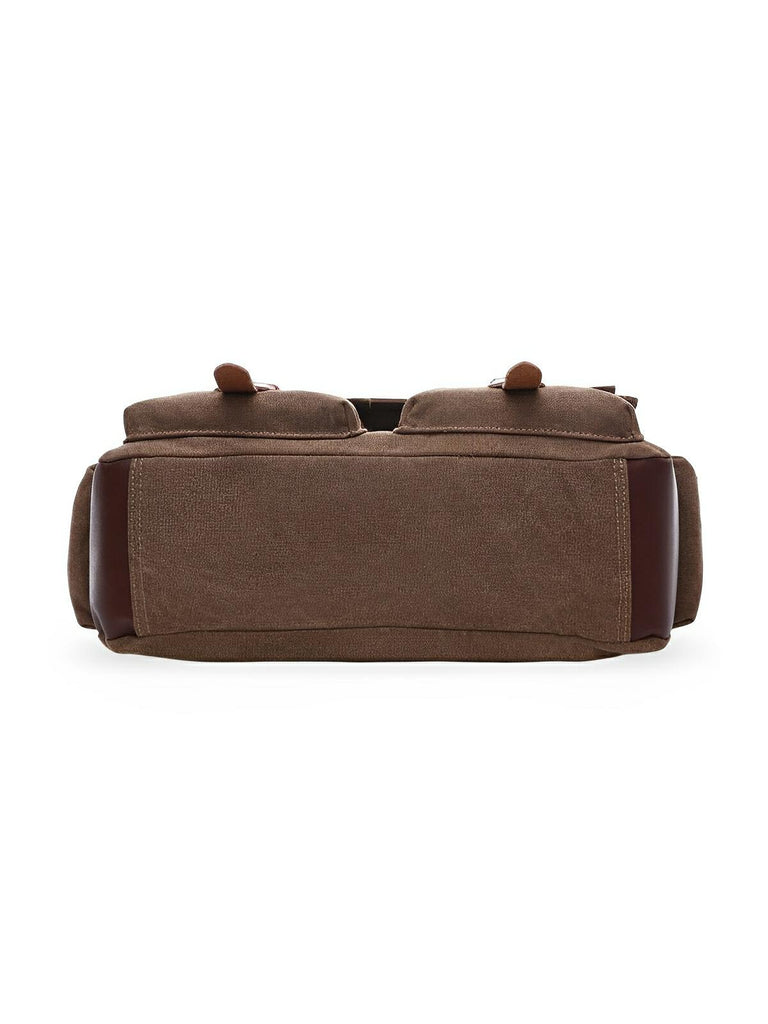Sac bandoulière en toile et simili vegan, réglable, à usage quotidien, modèle Pascalin - Sac Bandoulière - Marron