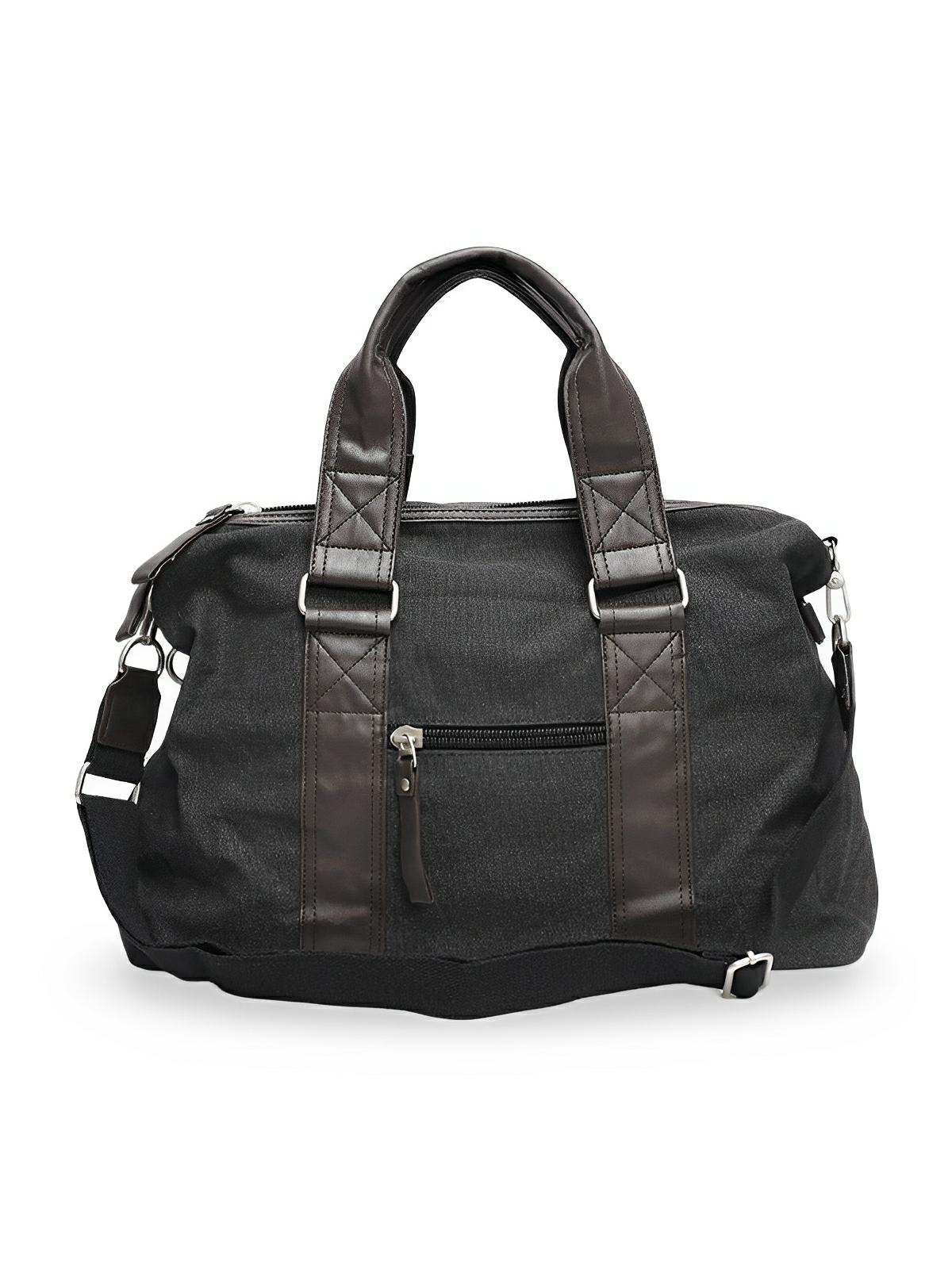 Sac bandoulière en toile, unisexe, grand sac week - end, bandoulière réglable, multi - fonctions, modèle Iman - Sac Bandoulière - Gris foncé