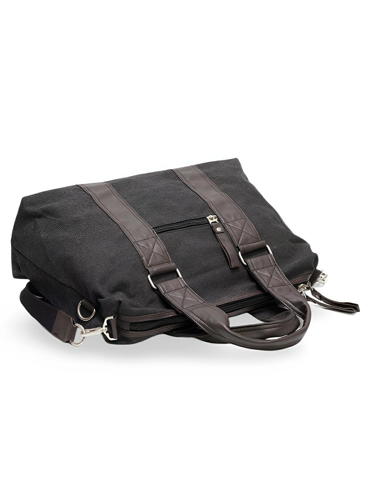 Sac bandoulière en toile, unisexe, grand sac week - end, bandoulière réglable, multi - fonctions, modèle Iman - Sac Bandoulière - Gris foncé