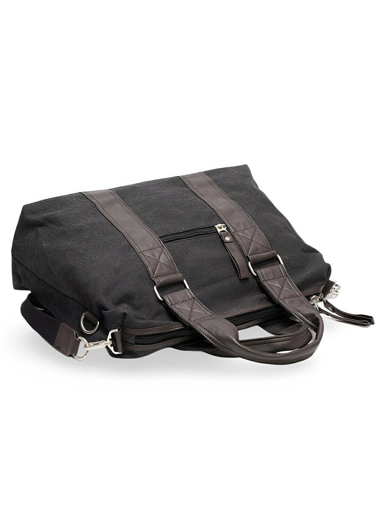 Sac bandoulière en toile, unisexe, grand sac week - end, bandoulière réglable, multi - fonctions, modèle Iman - Sac Bandoulière - Gris foncé