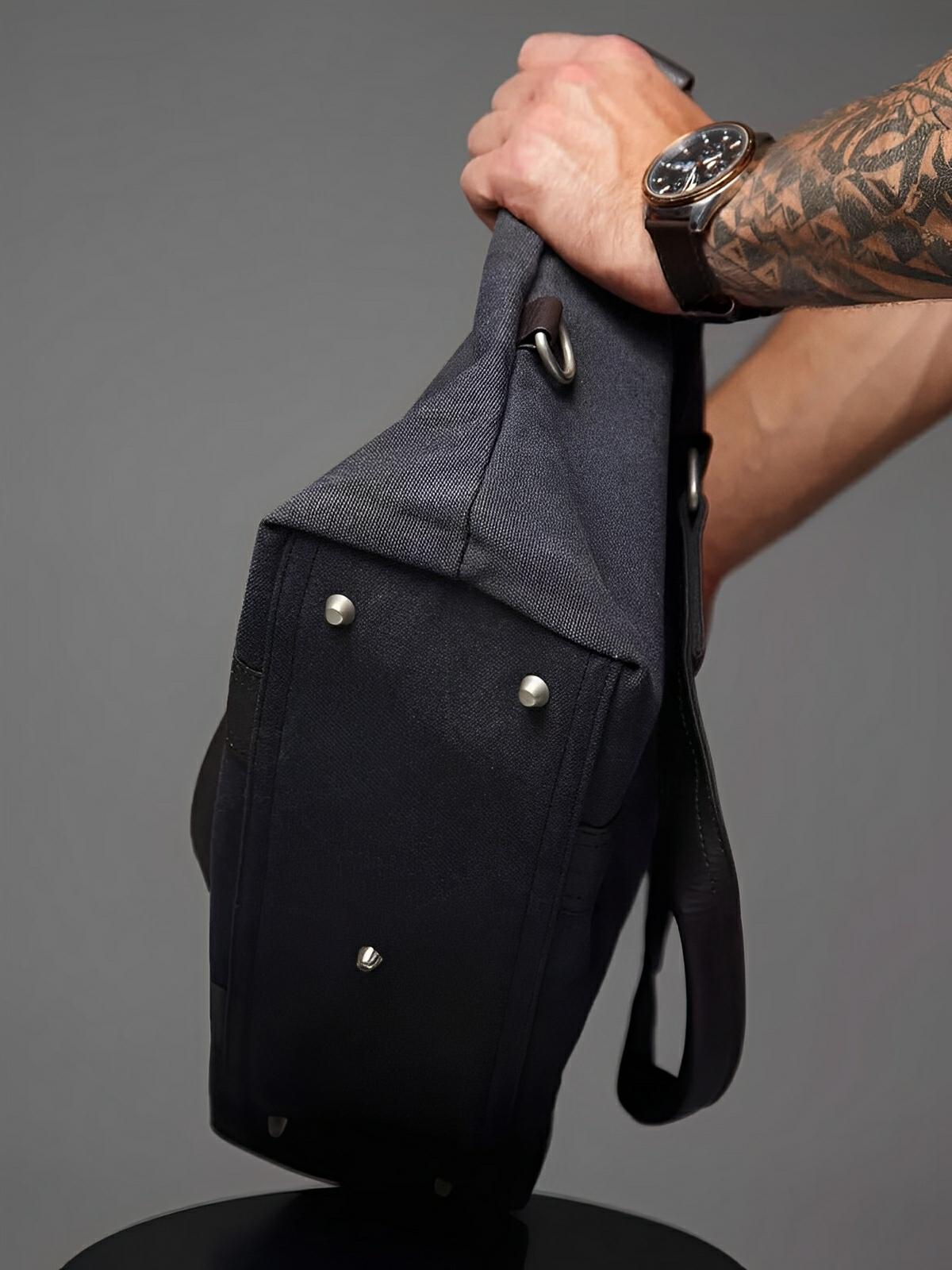 Sac bandoulière en toile, unisexe, grand sac week - end, bandoulière réglable, multi - fonctions, modèle Iman - Sac Bandoulière - Gris foncé