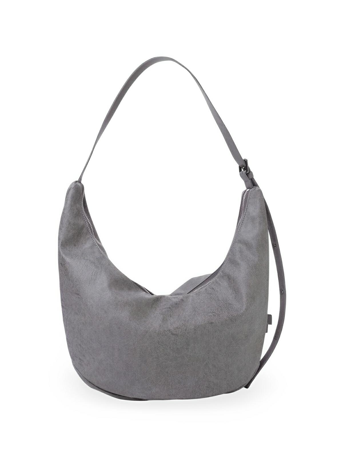 Sac Bandoulière hobo femme, porté épaule, style vintage, effet suédé, porté travers, modèle Jennifer - Sac Bandoulière - Gris foncé