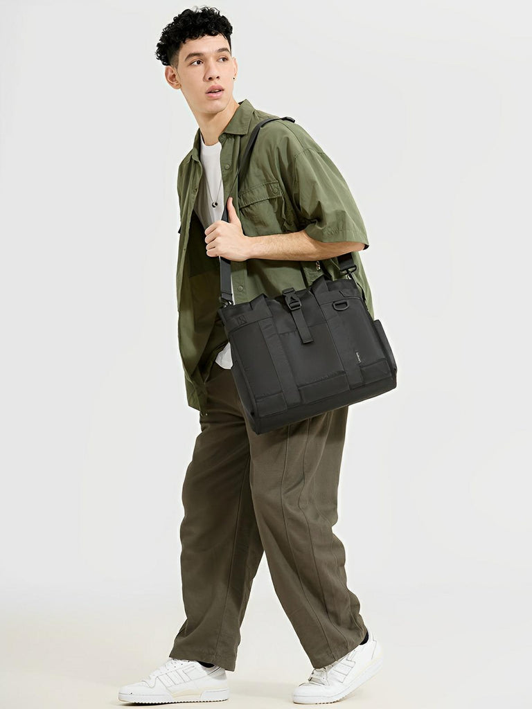 Sac bandoulière homme, imperméable, multifonction, style urbain, modèle Julien - Sacoche - Noir