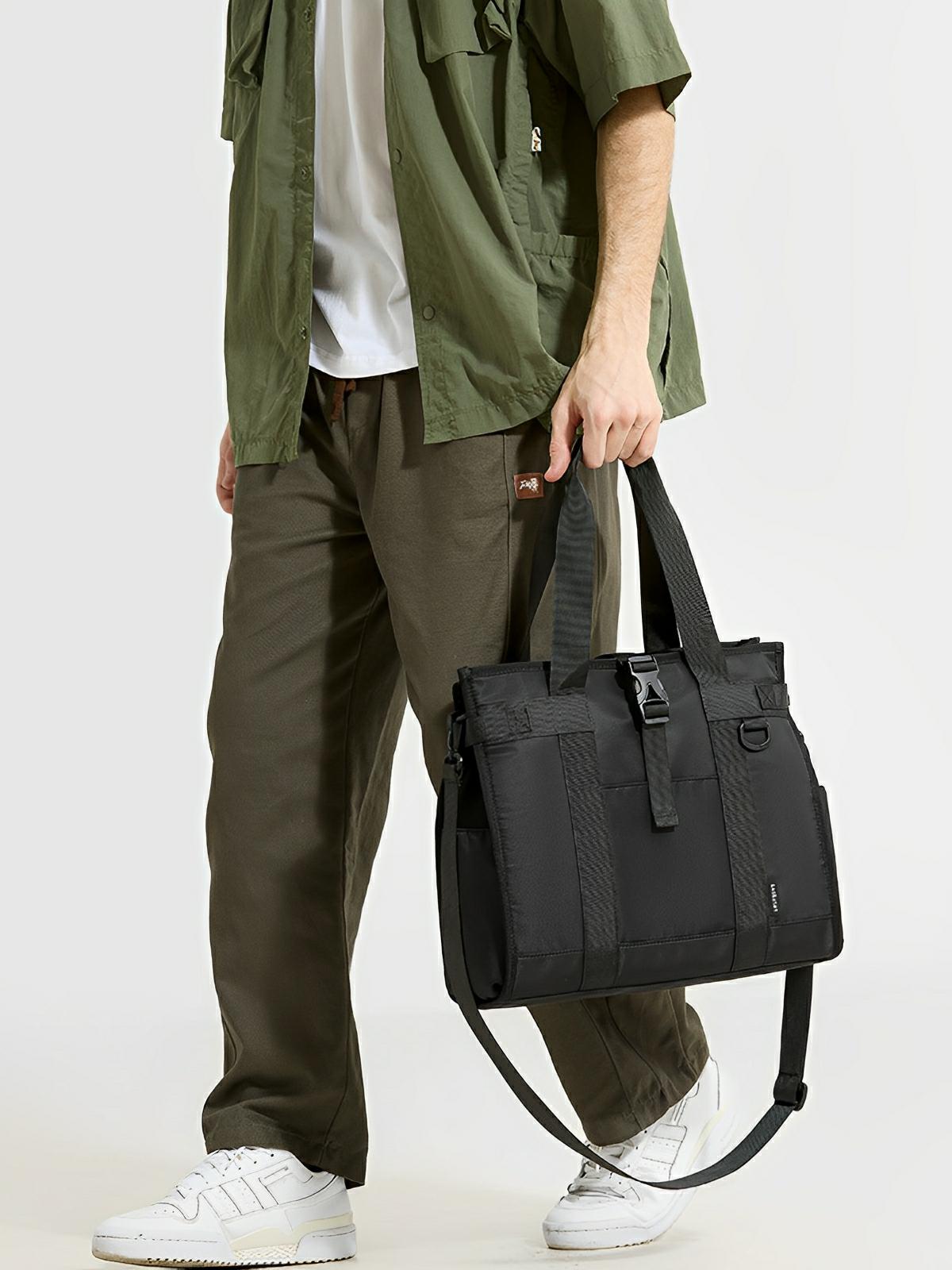 Sac bandoulière homme, imperméable, multifonction, style urbain, modèle Julien - Sacoche - Noir