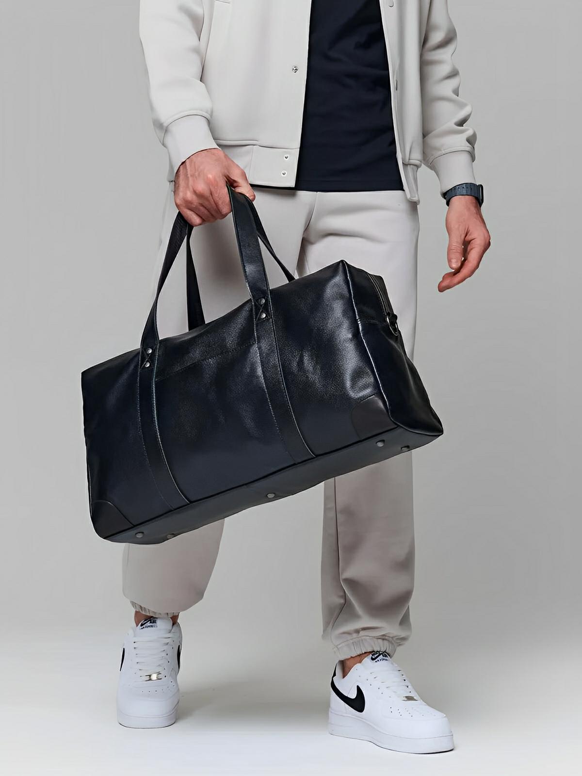 Sac de voyage d'affaires en cuir, pour l'homme actif, modèle Dagobert - Sac de voyage - Noir