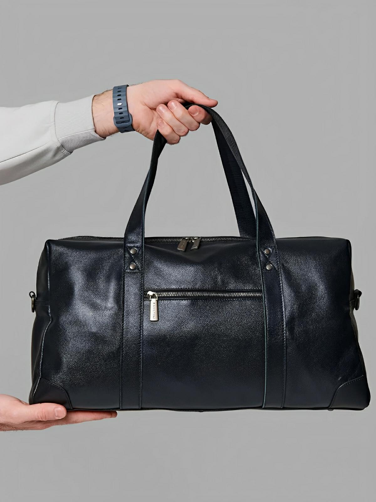 Sac de voyage d'affaires en cuir, pour l'homme actif, modèle Dagobert - Sac de voyage - Noir
