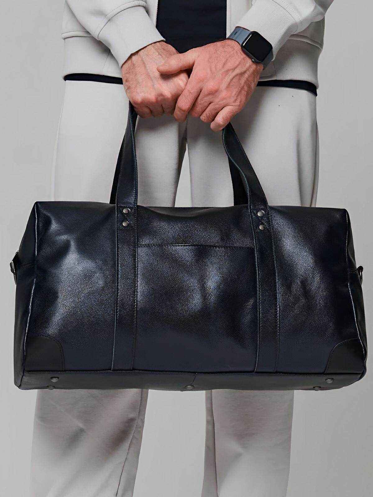 Sac de voyage d'affaires en cuir, pour l'homme actif, modèle Dagobert - Sac de voyage - Noir