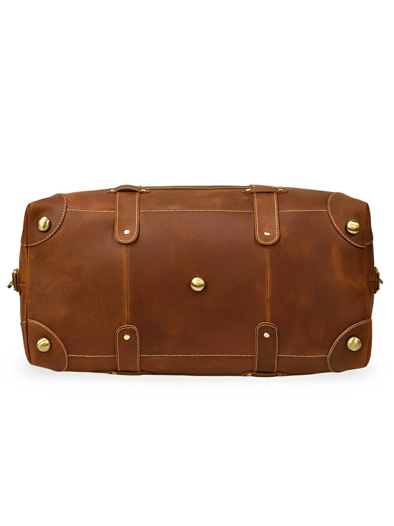 Sac de voyage en cuir, inspiration sacoche vintage, modèle Waleran - Sac de voyage - Marron