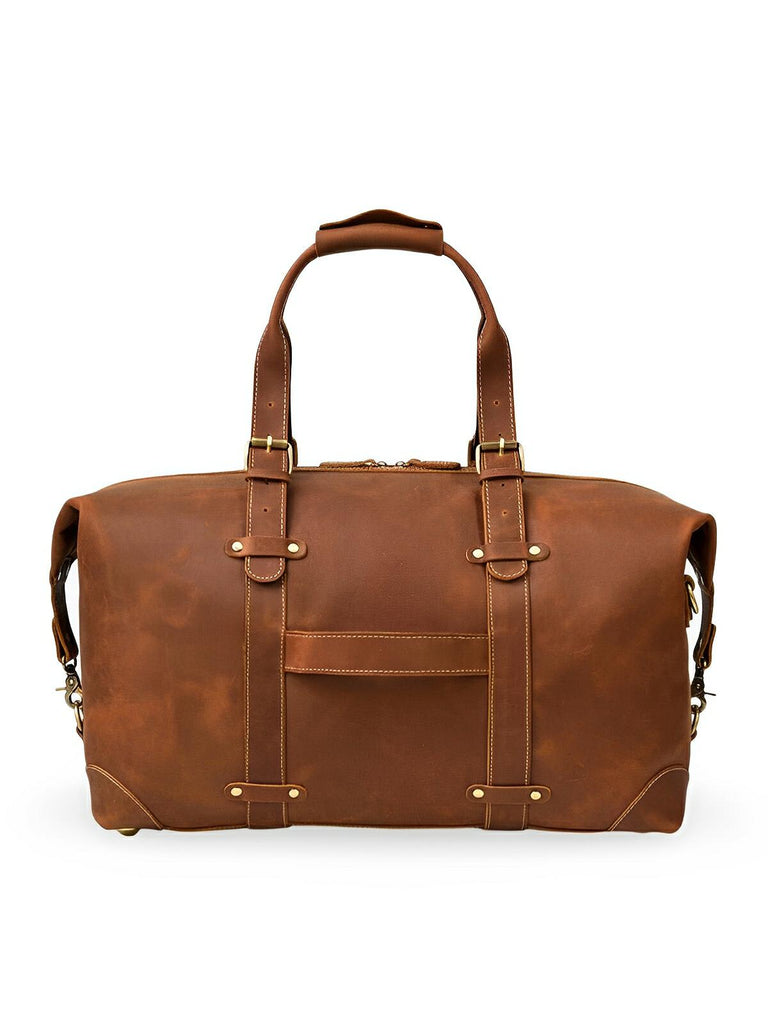 Sac de voyage en cuir, inspiration sacoche vintage, modèle Waleran - Sac de voyage - Marron