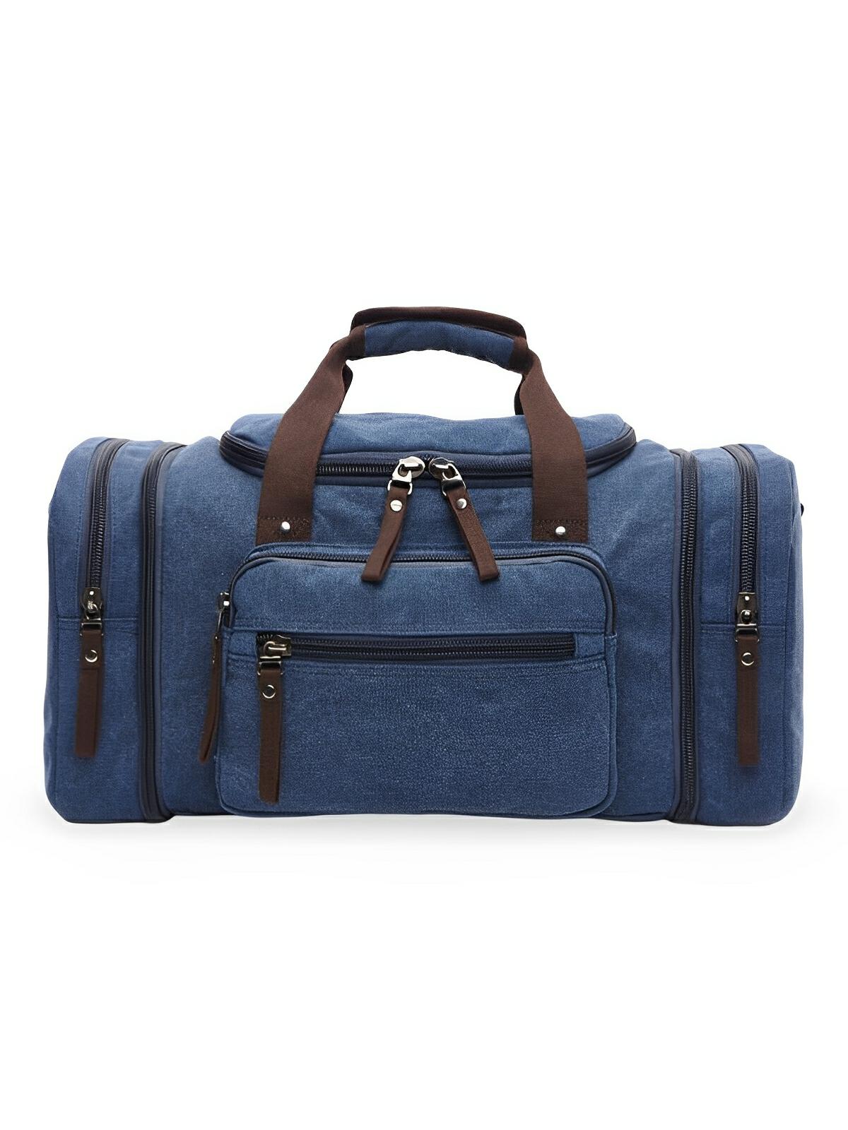 Sac de voyage en toile pour homme, grand format, multi - poches, et résistant, modèle Tony - Sac de voyage - Bleu