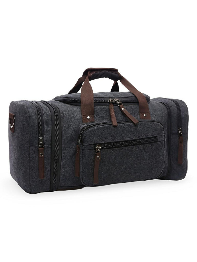 Sac de voyage en toile pour homme, grand format, multi - poches, et résistant, modèle Tony - Sac de voyage - Gris foncé