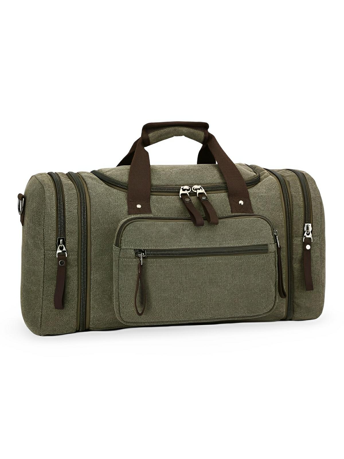 Sac de voyage en toile pour homme, grand format, multi - poches, et résistant, modèle Tony - Sac de voyage - Vert