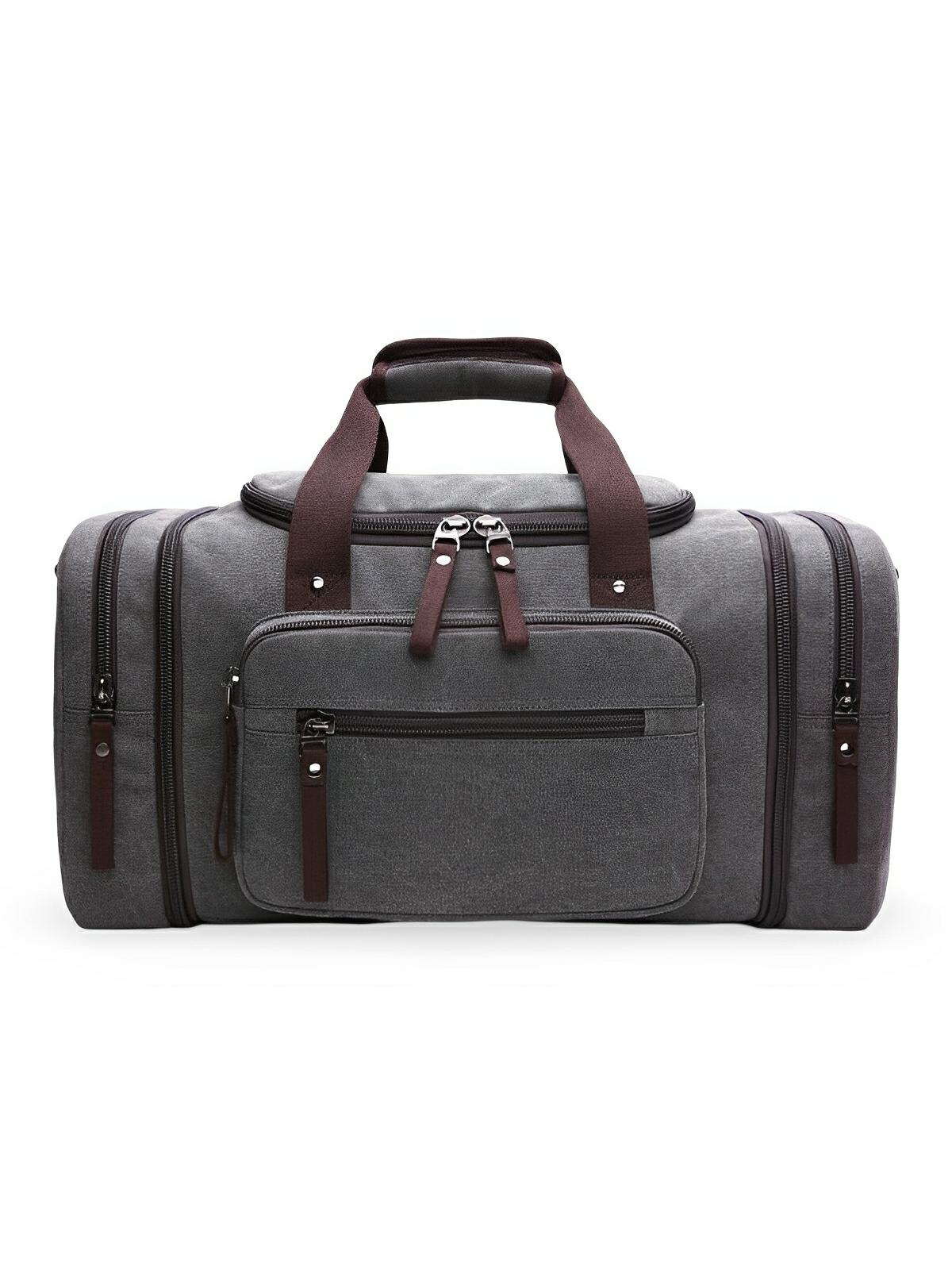 Sac de voyage en toile pour homme, grand format, multi - poches, et résistant, modèle Tony - Sac de voyage - Gris