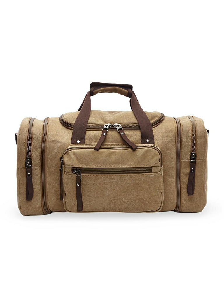 Sac de voyage en toile pour homme, grand format, multi - poches, et résistant, modèle Tony - Sac de voyage - Beige