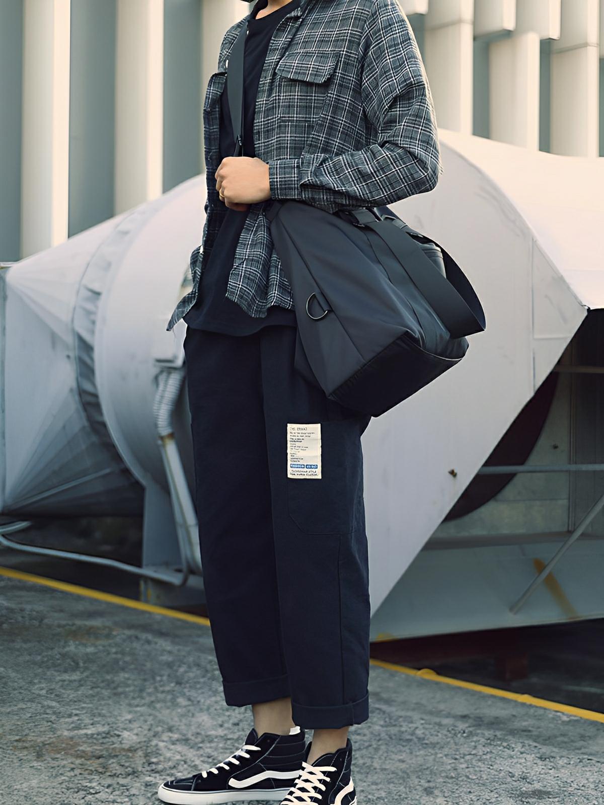 Sac de voyage homme, grand format, léger, imperméable, idéal pour le quotidien, modèle Florian - Sacoche - Noir