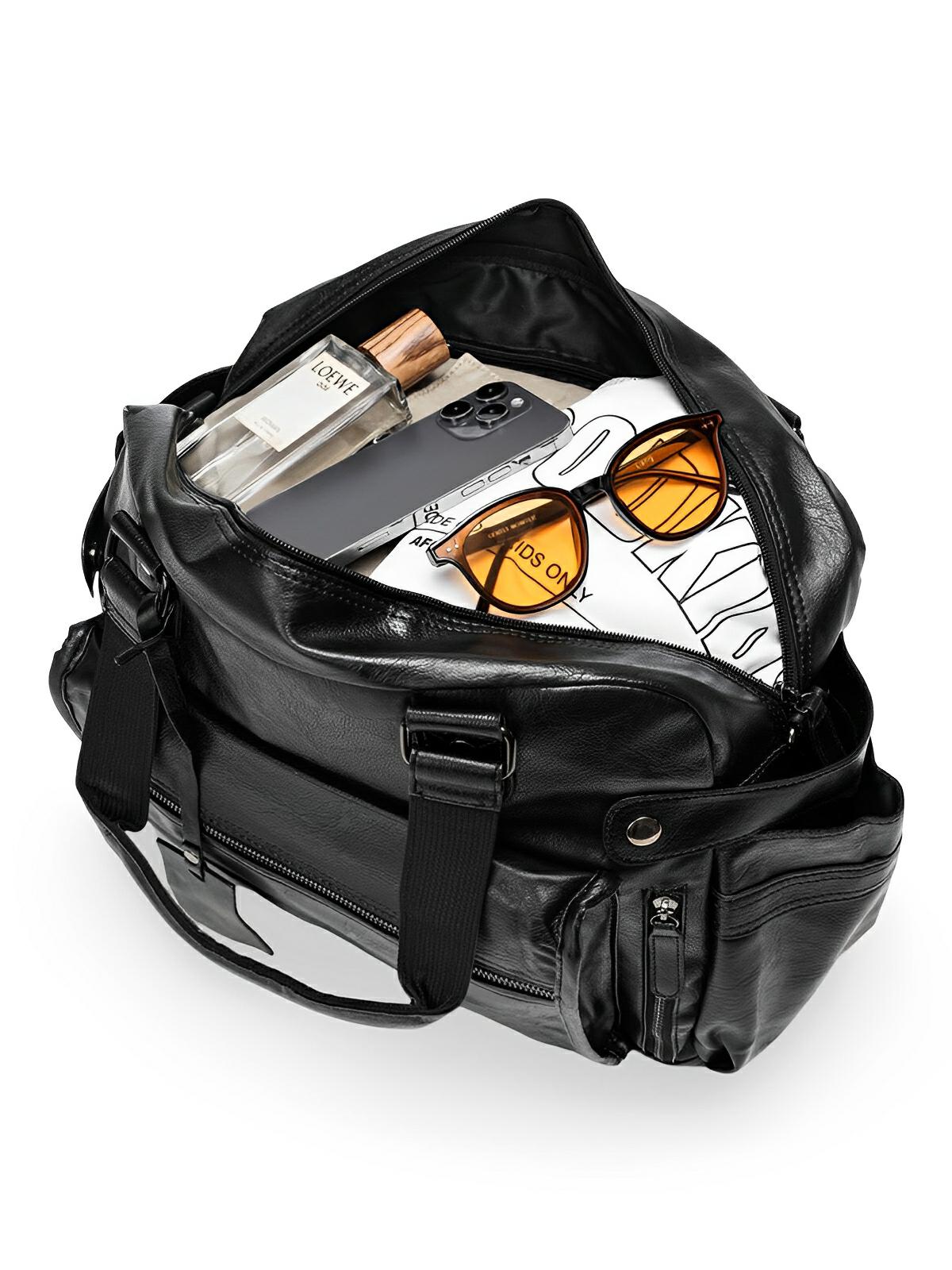 Sac de voyage homme, grand format, multi - poches, sac de week - end, modèle Josmin - Sac de voyage - Noir