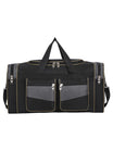 Sac de voyage homme, sac sport 60L, grand sac week - end, sac épaule résistant, sac compartiment chaussures, modèle Mauro - Sac de voyage - Noir et gris