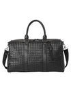Sac de voyage mixte style luxe, sac de sport, sac week end, sac à main business, sac bandoulière noir tressé, vacances, modèle Zulma - Sac de voyage - Noir