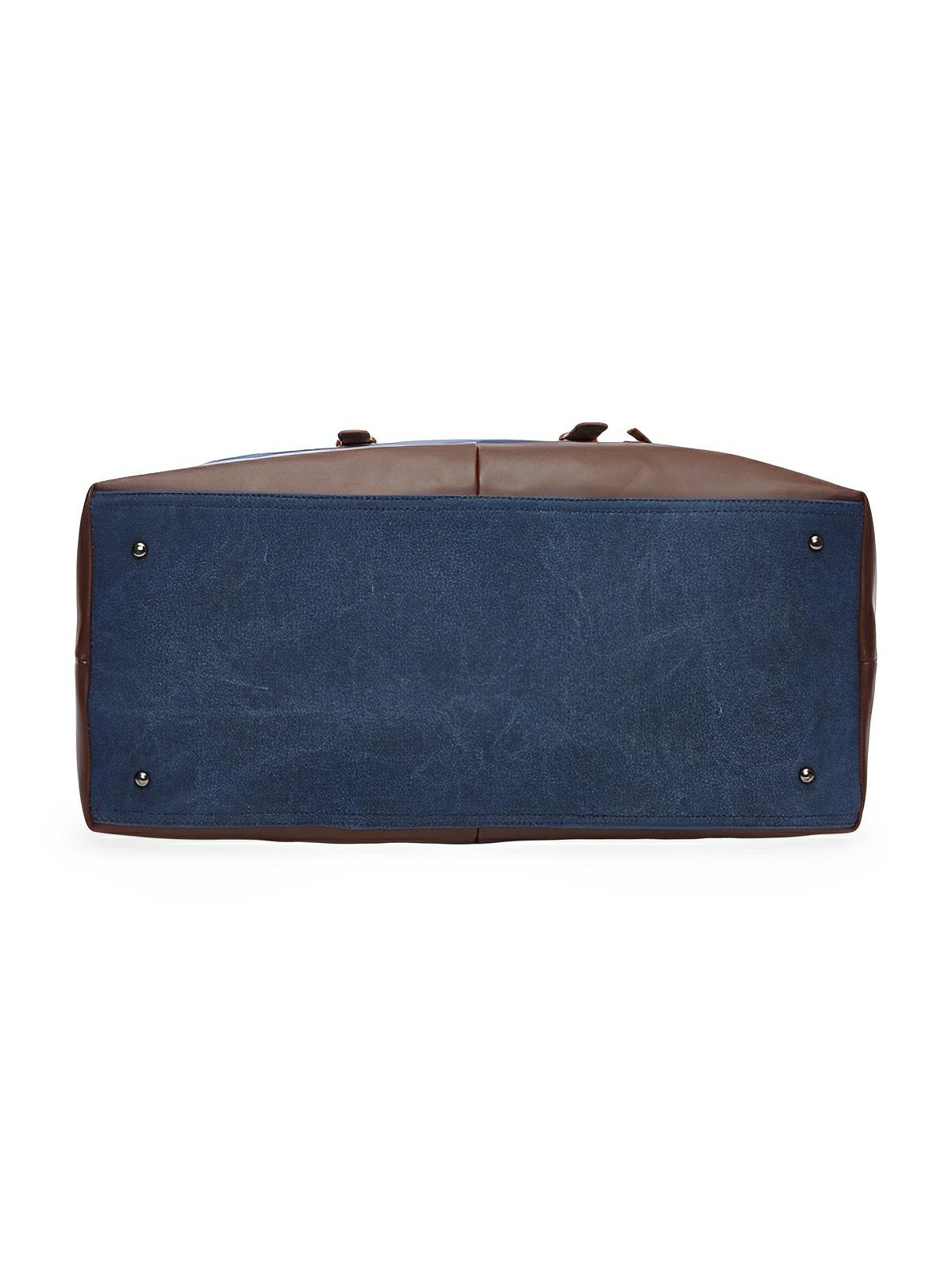 Sac de voyage toile et simili vegan, grand format, pratique et résistant, multi - usage, modèle Bazin - Sac de voyage - Bleu