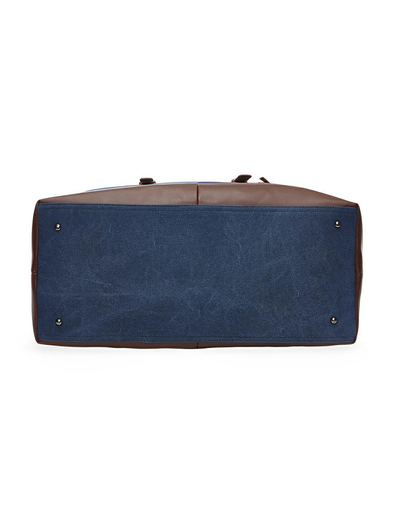 Sac de voyage toile et simili vegan, grand format, pratique et résistant, multi - usage, modèle Bazin - Sac de voyage - Bleu