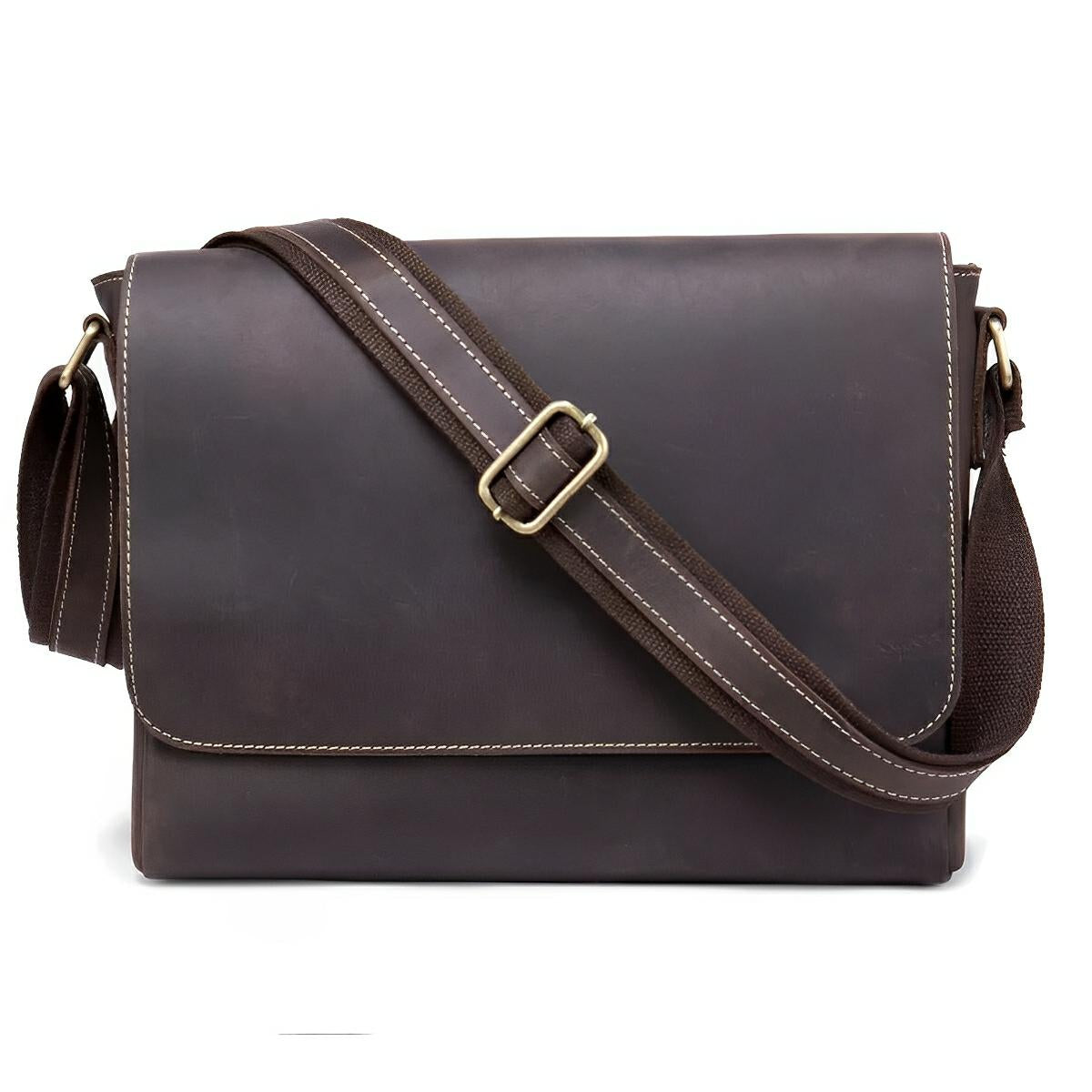 Sac en cuir homme, bandoulière ajustable, format A4, rangement sécuris