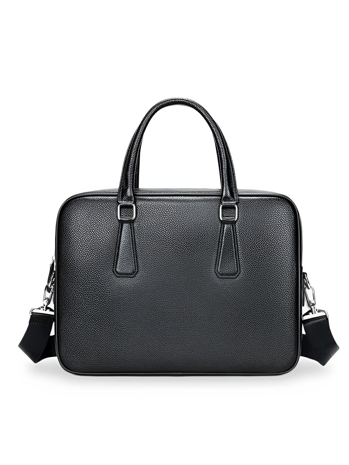 Sac en cuir véritable, porte - documents homme, format A4, bandoulière réglable, au design business, modèle Mauclerc - Porte - document - Noir