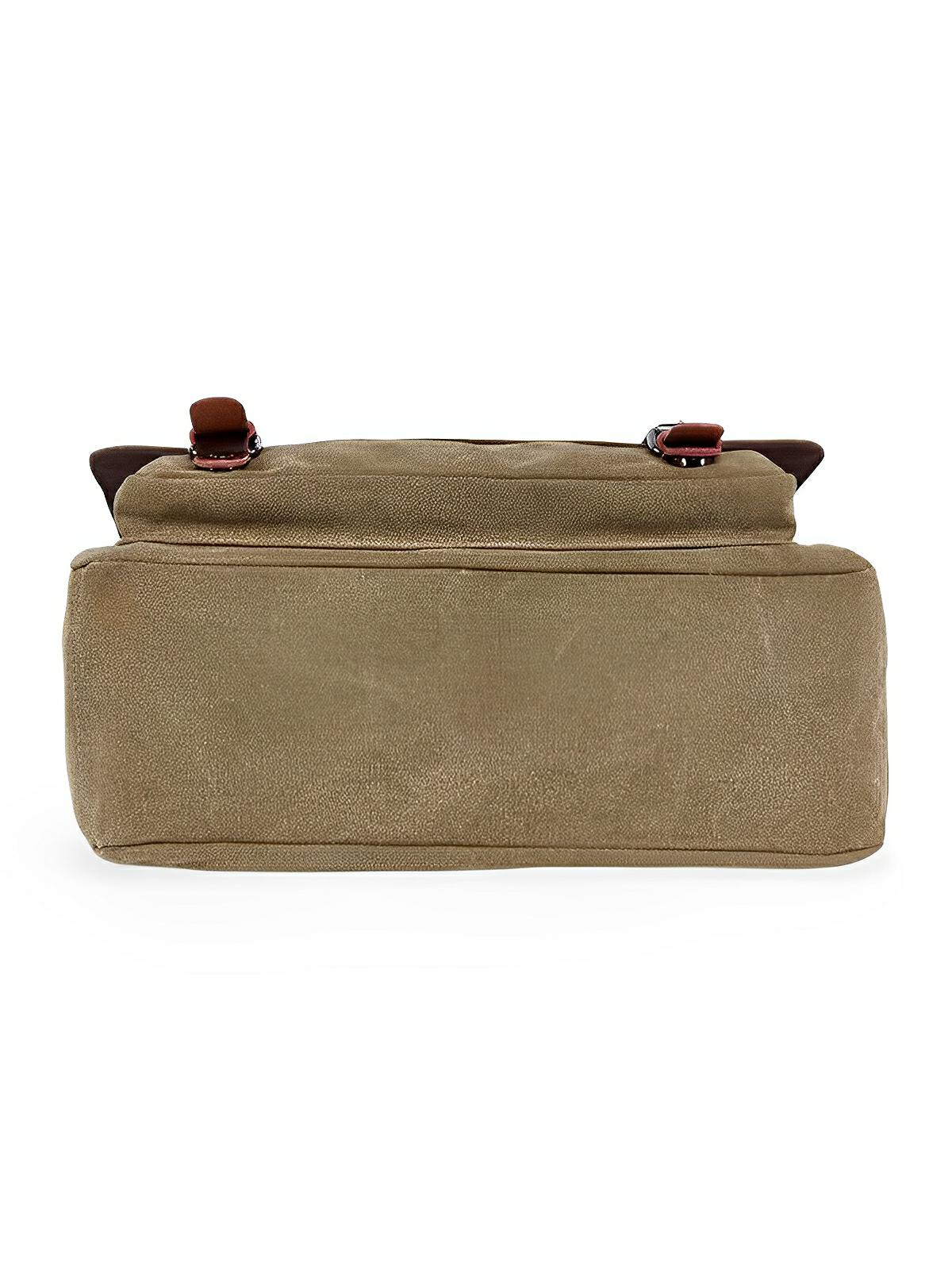Sac messager en toile, au style rétro, poches multiples et fermeture sécurisée, modèle Donatien - Sac Bandoulière - Beige