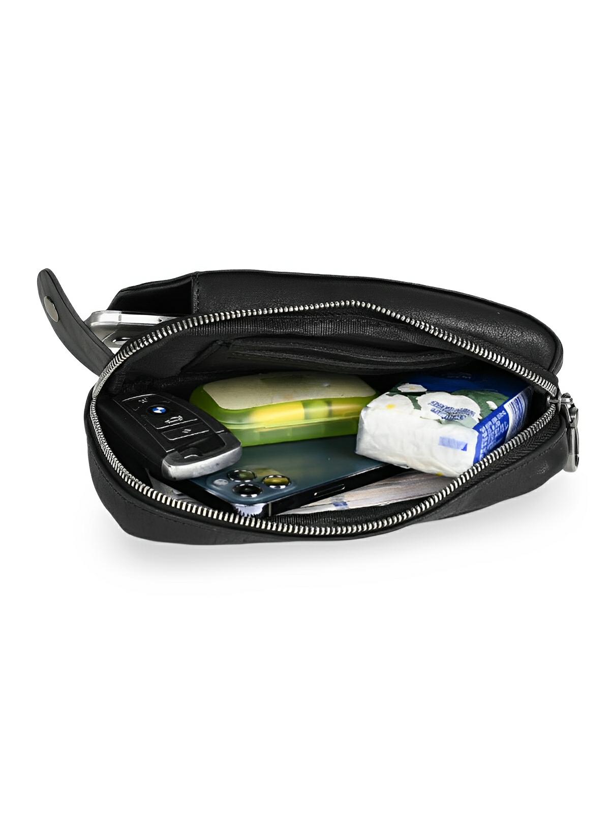 Sacoche à bandoulière en cuir, compact et fonctionnelle, modèle Marien - Sacoche - Noir