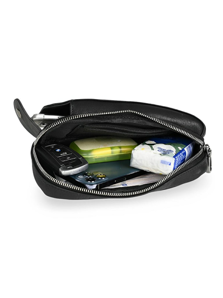 Sacoche à bandoulière en cuir, compact et fonctionnelle, modèle Marien - Sacoche - Noir