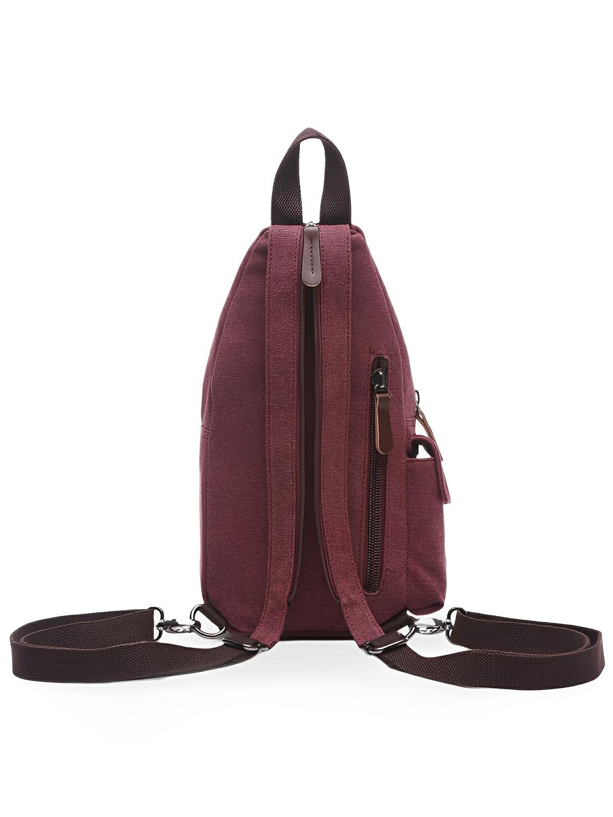 Sacoche à bandoulière en toile, polyvalente et robuste, urbain et compact, sac messager tendance, modèle Mikel - Sacoche - Rouge
