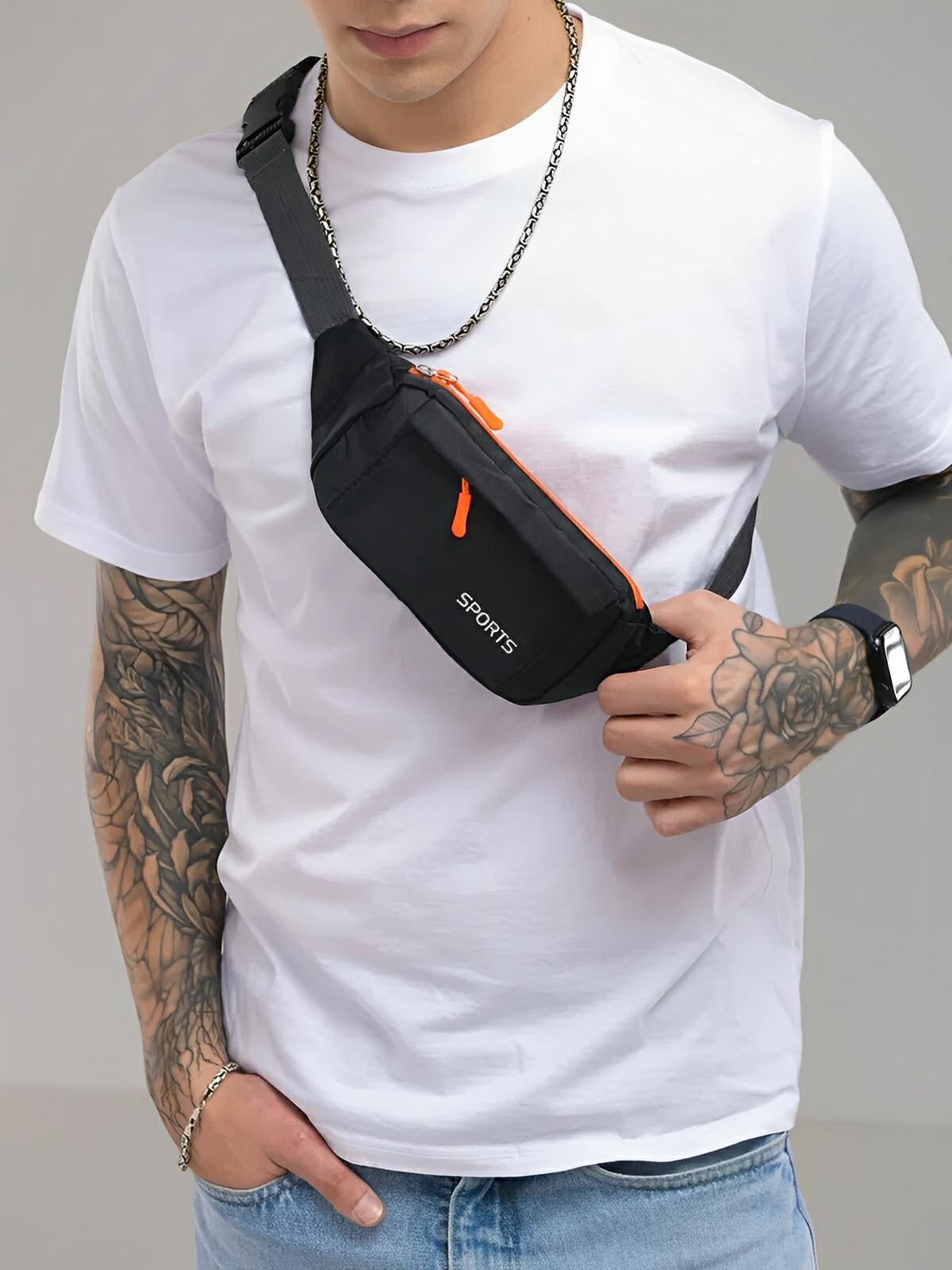 Sacoche banane de sport, unisexe, ceinture réglable, poches multiples, léger et pratique, modèle Usain - Sacoche - Noir