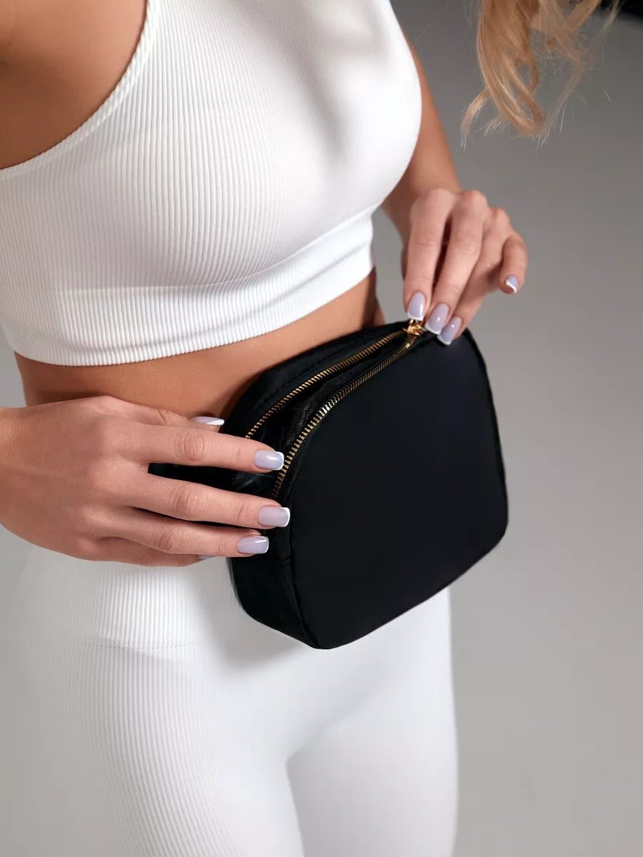 Sacoche banane femme, sac sport, sacoche unisexe, sac imperméable, ceinture ajustable, modèle Jocelyne - Sacoche - Noir