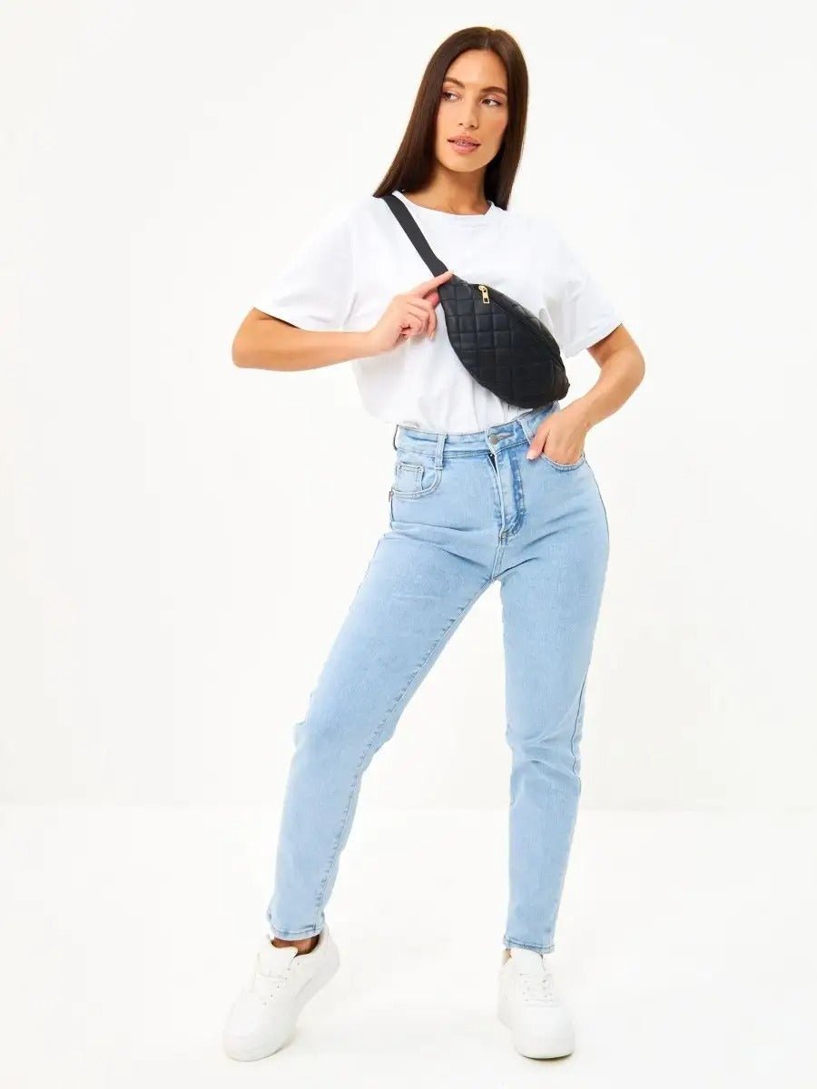 Sacoche banane matelassé, sac ceinture femme, sac bandoulière léger, mini sac zippé, sac pratique quotidien, modèle Zenobie - Sacoche - Noir