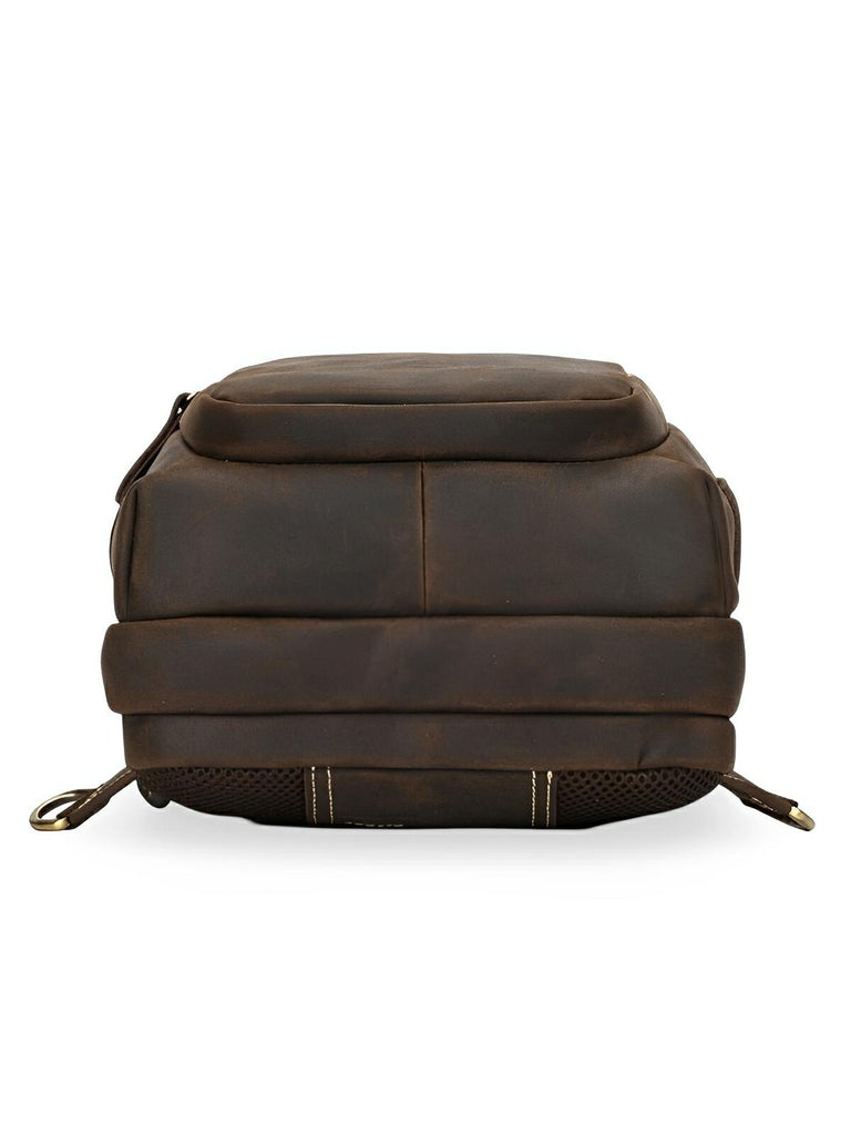 Sacoche bandoulière en cuir, fusion entre mode et fonctionnalité, modèle Émile - Sacoche - Café