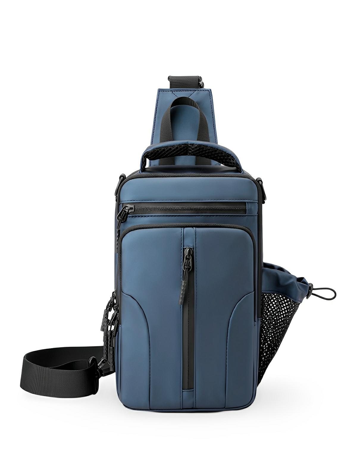 Sacoche bandoulière homme, compact et fonctionnel, tissu déperlant, multiples rangements, idéal pour le quotidien, modèle Terry - Sacoche - Bleu