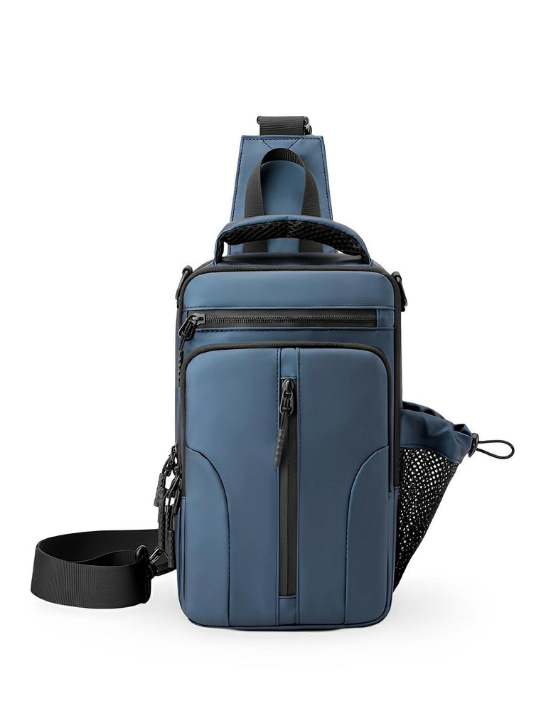 Sacoche bandoulière homme, compact et fonctionnel, tissu déperlant, multiples rangements, idéal pour le quotidien, modèle Terry - Sacoche - Bleu