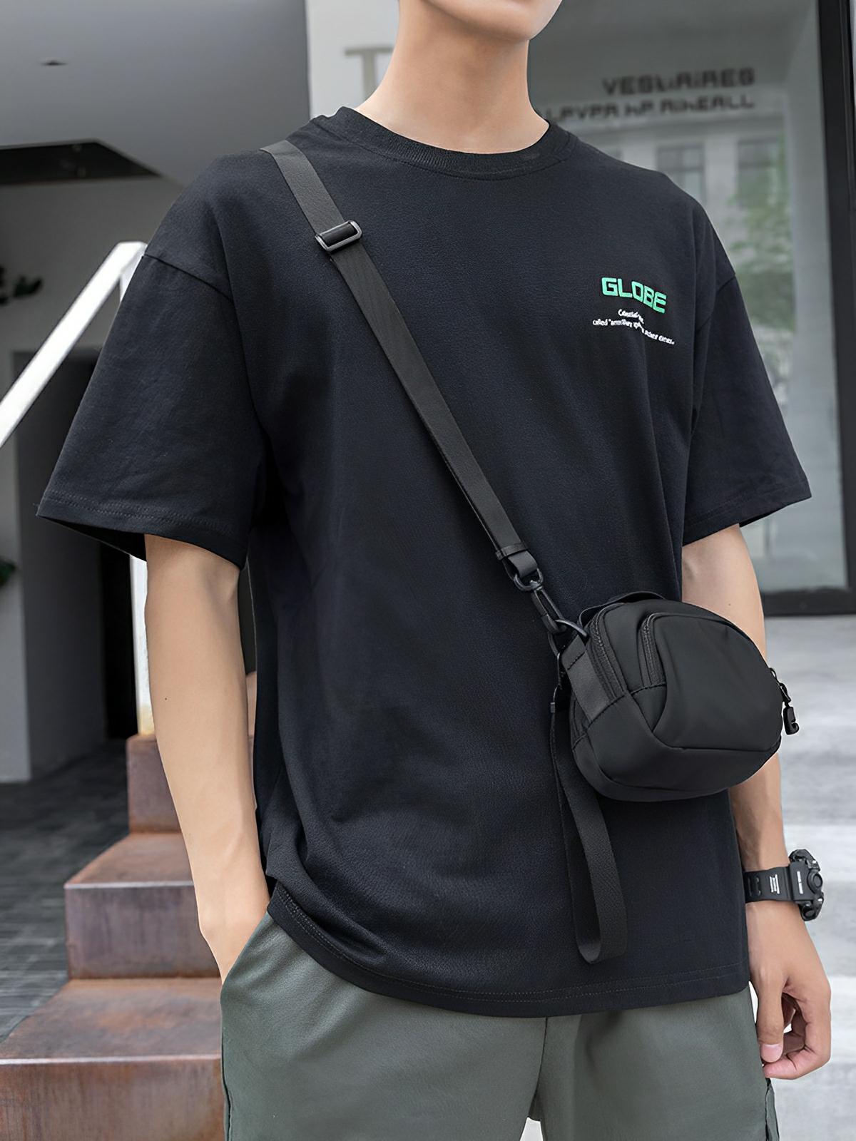 Sacoche bandoulière homme, compact, léger, rangement pratique, multi - compartiments, modèle Iro - Sacoche - Noir