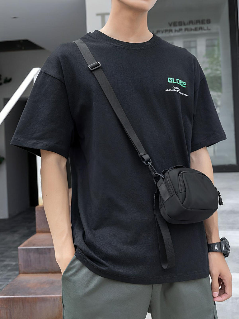 Sacoche bandoulière homme, compact, léger, rangement pratique, multi - compartiments, modèle Iro - Sacoche - Noir