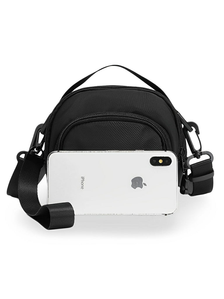 Sacoche bandoulière homme, compact, léger, rangement pratique, multi - compartiments, modèle Iro - Sacoche - Noir