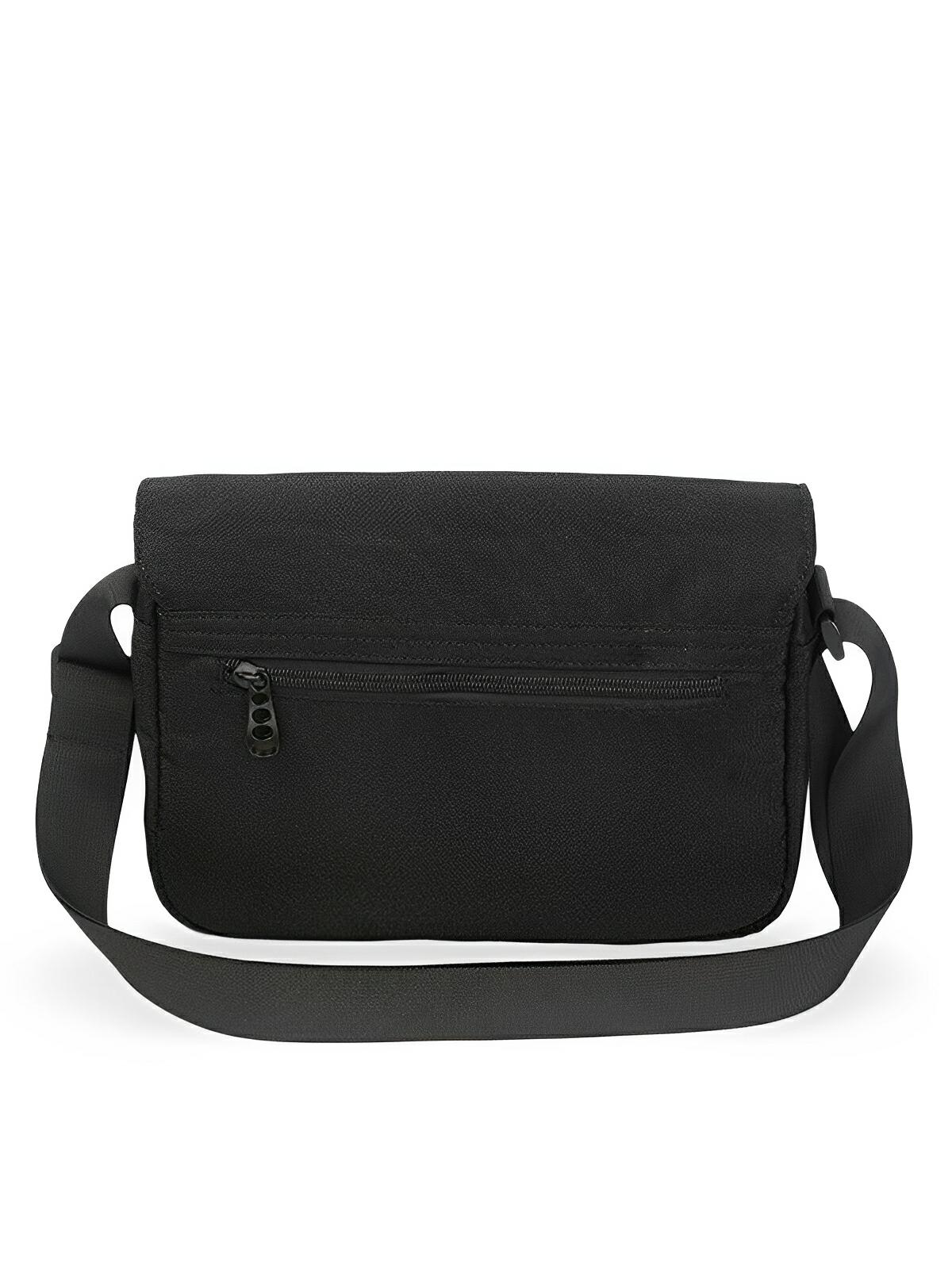 Sacoche bandoulière homme, toile résistante, compact, poches multiples, modèle Loris - Sacoche - Noir