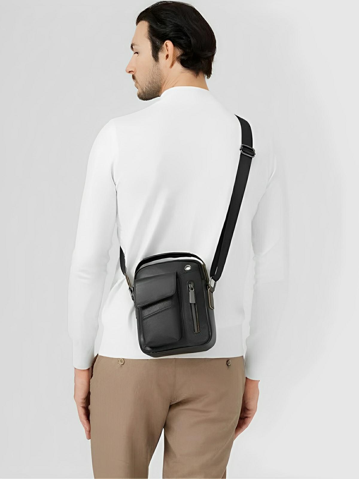Sacoche bandoulière, idéale au quotidien, simple d'utilisation, modèle Hortense - Sacoche - Noir