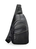 Sacoche de poitrine en cuir, escapade urbaine, à usage quotidien, modèle Joceran - Sacoche - Noir